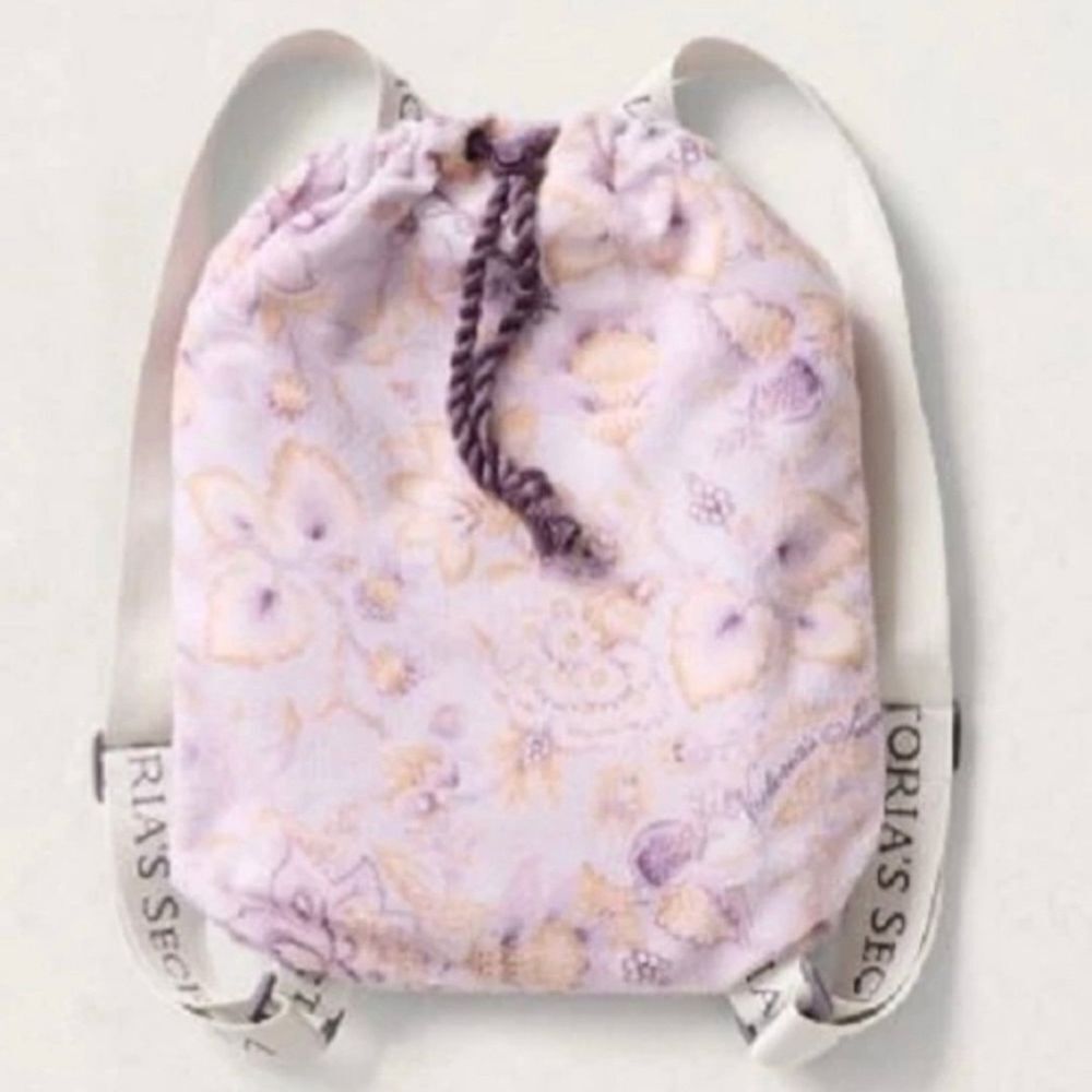 Victoria's Secret Lavender Floral Beach Towel Backpack - Picture 2 of 6
